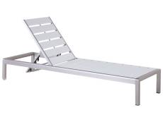Chaise longue blanche en aluminium