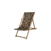 Chaise longue en bois imprégné avec toile de camouflage