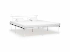 Distingué lits et accessoires reference yaren cadre de lit blanc métal 180x200 cm