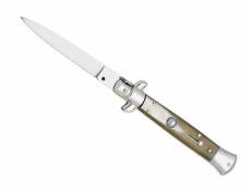 Divers - 2323 - couteau automatique corne blonde 12cm