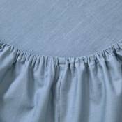 Drap housse pour lit articulé en percale de coton bleu 160 x 200 cm