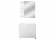 Ensemble de meubles de salle de bains 2 pièces de style moderne blanc en bois ml-design 490006545