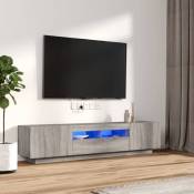 Ensemble de meubles tv avec lumi�res led 2 pcs Sonoma gris - Vidaxl
