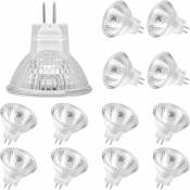 Ersandy - Ampoules Halogènes MR11(Pack de 12),Lampe Halogène GU5.3 12V 35W, Ampoule Mr11 GU5.3 Couvercle en Verre pour Plafonnier, 2 Broches Ampoule