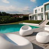 Fauteuil pour extérieur jardin terrasse polyéthylène design moderne Gumball P1 Couleur: Blanc
