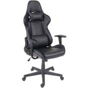 HHG - jamais utilisé] Chaise de bureau 540 chaise pivotante, fauteuil de jeu en ligne, fauteuil directorial, similicuir noir - black