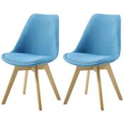Hobag - Lot de Deux chaises scandinaves bims Bleu -