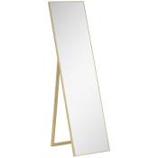 HOMCOM Miroir rectangulaire sur pied miroir de sol pour vestiaire salon salle de bain couloir 40 x 35 x 147 cm naturel