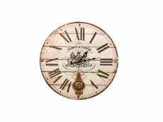 Horloge ancienne balancier archbutt & clarkson 58cm - bois - blanc - décoration d'autrefois