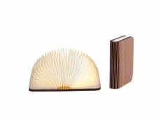 Lampe en forme de livre en bois véritable noyer -