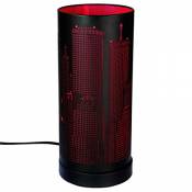 Lampe Tactile new york cylindrique Rose/Noir