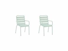 Lot de 2 fauteuils de jardin - acier - vert céladon IRONFT2CL