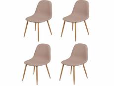 Lot de 4 chaises de table design scandinave oslo - taupe