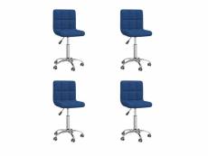 Lot de chaises pivotantes de salle à manger 4 pcs bleu tissu - bleu - 47 x 40 x 86 cm