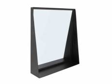 Miroir de salle de bain avec tablette en métal noir