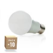 Pack 10 Ampoules LEDs Sphérique Aluminium/PC E27 7W