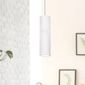 Paco Home - Luminaire à suspension , GU10, luminaire pour séjour, salle à manger, cuisine, réglable en hauteur Plâtre blanc, Sans ampoules