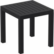 Petite table de jardin en plastique noir résistante aux intempéries 45x45x45 cm