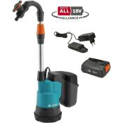 Pompe pour collecteur d'eau de pluie 2000/2 18V P4A. Prête à l'emploi avec outil, batterie et chargeur inclus. (14602-20) - Gardena