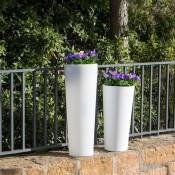 Pot de fleurs haut 80 blanc opaque ø29x79cm - Blanc