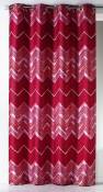 Rideau en jacquard à motifs chevron - Framboise - 140 x 260 cm
