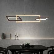 Suspension dimmable lampe de table à manger led lampe de cuisine suspendue moderne, réglable en hauteur gradateur 3 niveaux, métal doré rouille, 1x