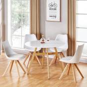 Table à manger ronde scandinave en bois 100cm - Umbria