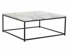Table basse en bois mdf et métal coloris blanc / noir