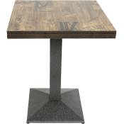 Table carrée à un pied 1 set 60×60×75cm style européen