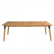 Table de jardin 210x100cm en bois massif et métal