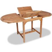 Table extensible de jardin (110-160)x80x75 cm Teck solide The Living Store Brun