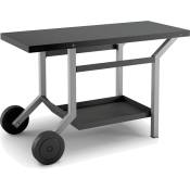 Table roulante acier noir et gris clair L1191XP648XH760MM