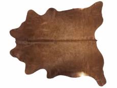 Tapis en peau de vache 3-4 m² marron doré nasqu 300858