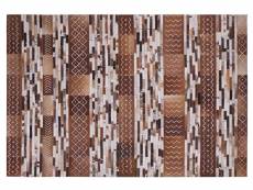 Tapis patchwork en cuir marron 160 x 230 cm herekli