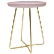 The Home Deco Factory - Table d'appoint plateau rond glossy Rose - Rose