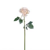 Tige de rose artificielle rose pâle H57