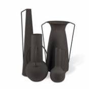 Vase Roman / Set de 4 - Métal (usage décoratif seulement) - Pols Potten noir en métal