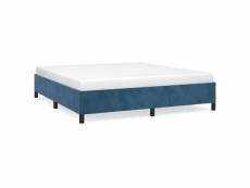 Vidaxl cadre de lit bleu foncé 180x200 cm velours