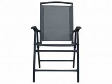 Vidaxl chaises de jardin pliables 2 pcs textilène gris 47922