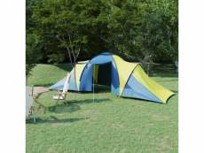 Vidaxl tente de camping pour 6 personnes bleu et jaune