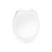 Wenko - Siège wc Ios, abattant thermoplastique de qualité, blanc, fermeture automatique Easy-Close et fixation hygiénique Fix-Clip à 1 bouton en inox