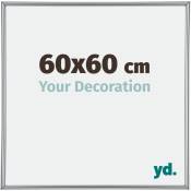Your Decoration - 60x60 cm - Cadres Photos en Plastique Avec Verre Plexiglas - Excellente Qualité -Argent Mat - Cadre Decoration Murale - Annecy.