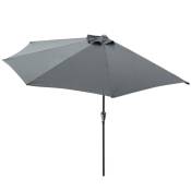 Acaza - Demi-parasol de balcon - ø 300 cm - gris foncé