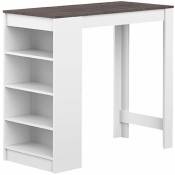 Aravis table bar white and concrete - blanc et béton