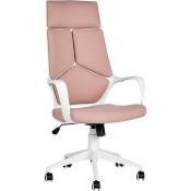 Beliani - Chaise de Bureau Style Moderne en Matière Synthétique Rose et Blanc Delight - Blanc