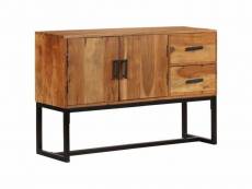 Buffet bahut armoire console meuble de rangement bois d'acacia massif 115 cm marron helloshop26 4402046
