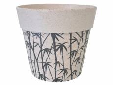Cache pot de fleurs motif bambous en bambou