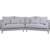 Canapé d'angle design 5 places en tissu gris chiné