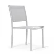 Chaise de jardin aluminium et textilène blanc