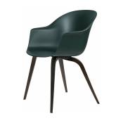 Chaise verte foncée semi-mate en hêtre teinté noir